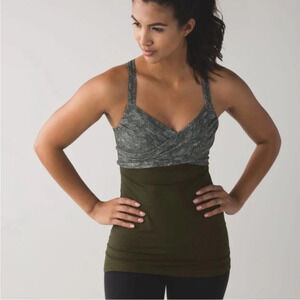 Lululemon Wrap It Up Jazzy Gator Green Tank Top